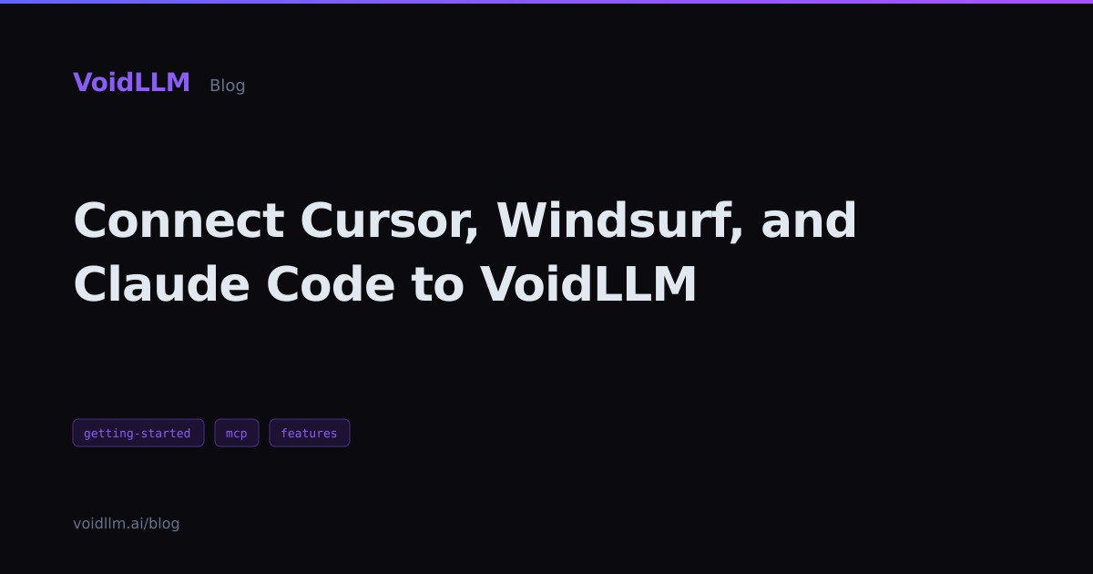 Connect Cursor, Windsurf, and Claude Code to VoidLLM — VoidLLM Blog