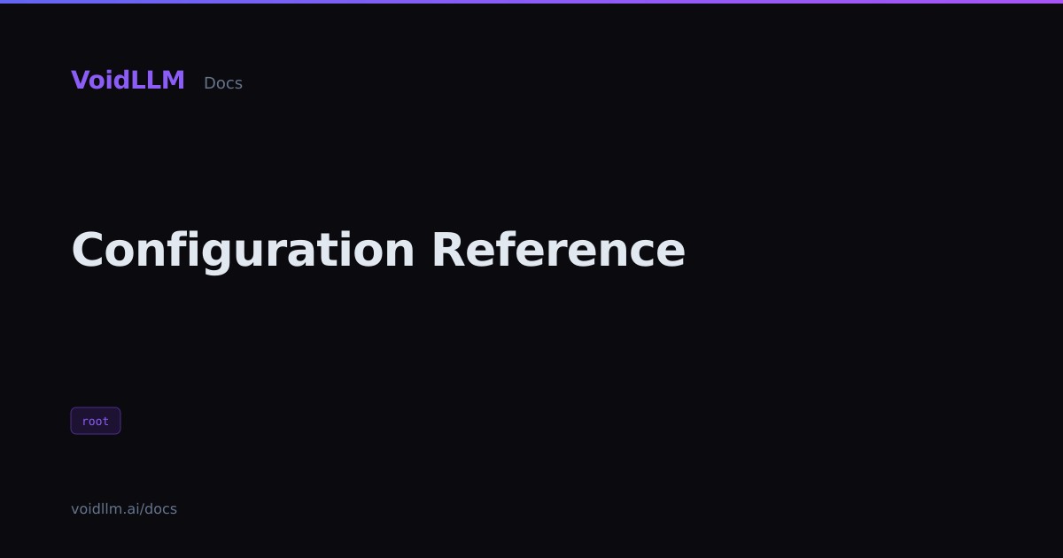 Configuration Reference - VoidLLM Docs