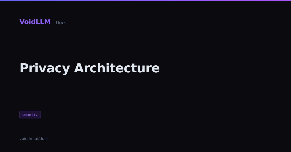 Privacy Architecture - VoidLLM Docs